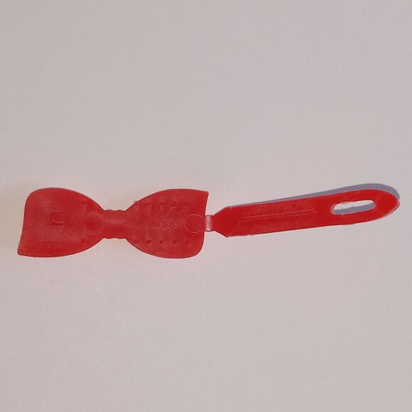 🎯 10 for $10 / Vintage Kids Small Plastic Red Bow Barette Barrette - Picture 2 of 5
